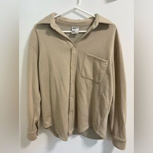 Oversized Tan Button-Up Shirt